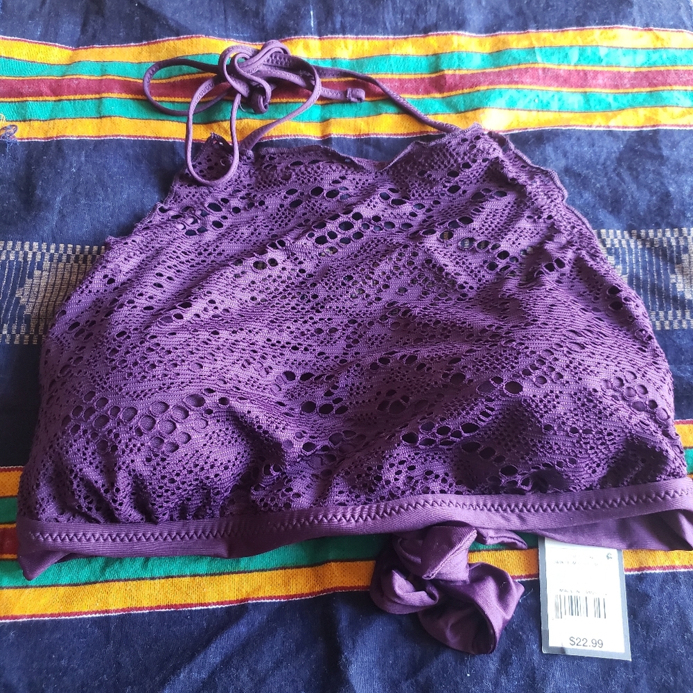 Mossimo High Neck Halter Crochet Bikini Top - Picture 5 of 5